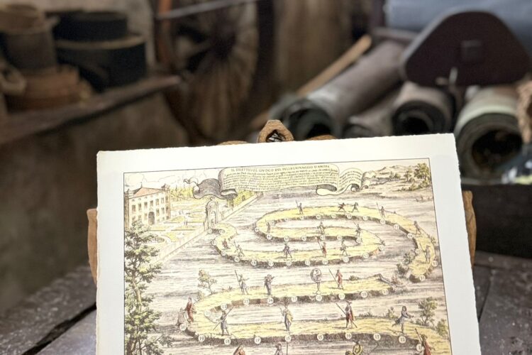 Litografia Storica “Il dilettevol giuoco del pellegrinaggio d’amore” su Carta 100% Cotone – Tiratura Limitata