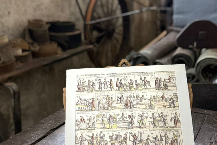 Litografia storica raffigurante il “Gioco dei mestieri – a chi va bene e a chi va male”