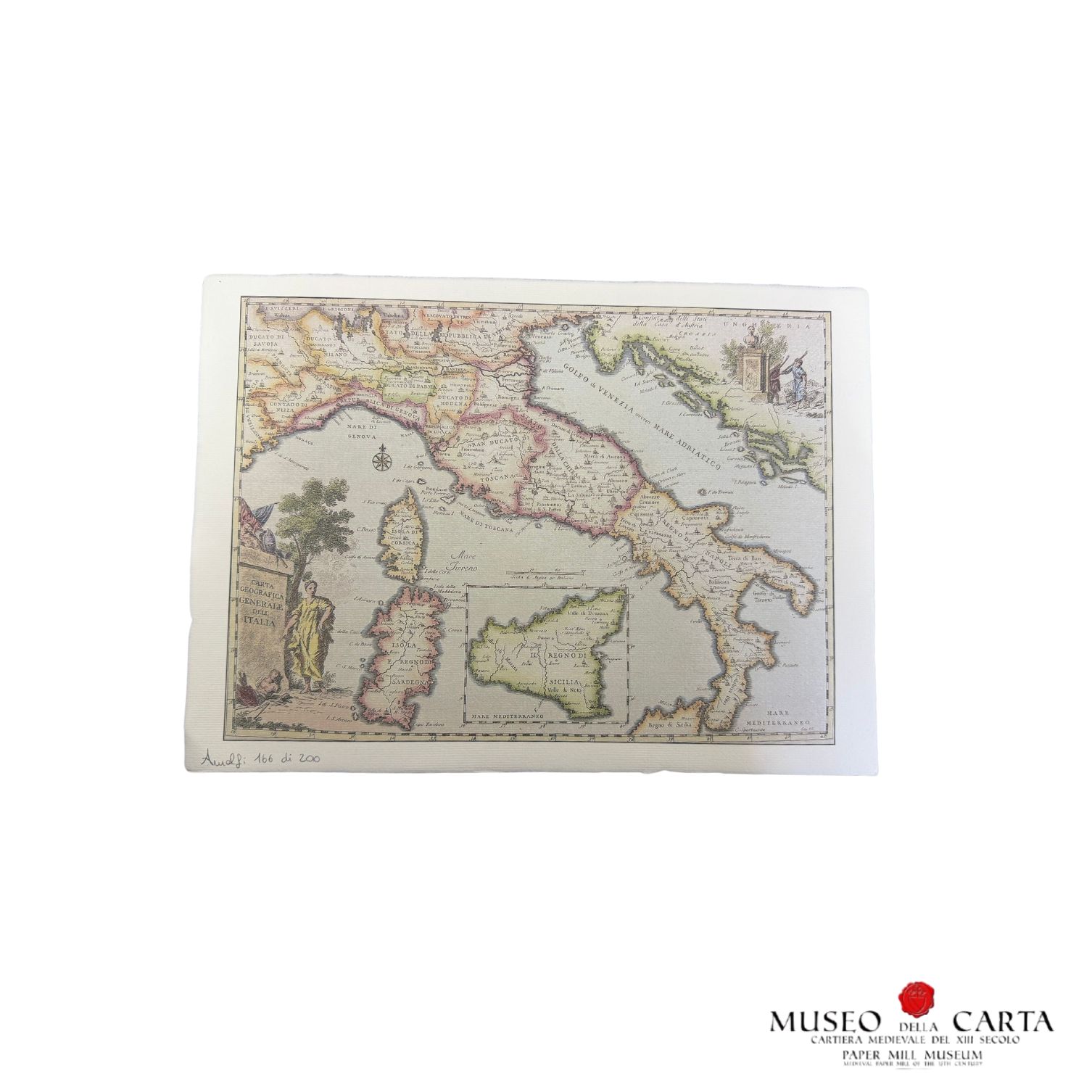 Litografia Antica dell’Italia su Carta 100% Cotone – Stampa Artistica a Tiratura Limitata - Image 2